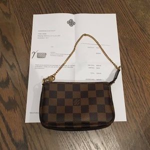 Louis Vuitton mini pochette in Damier Ebene